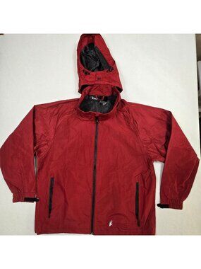 Frogg Toggs Toadz Mens Large Waterproof Red Jacket Detachable Hood Hooded